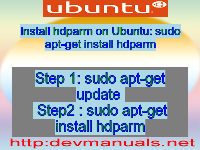 Install hdparm on Ubuntu: sudo apt-get install hdparm