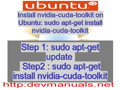 Install nvidia-cuda-toolkit on Ubuntu: sudo apt-get install nvidia-cuda-toolkit