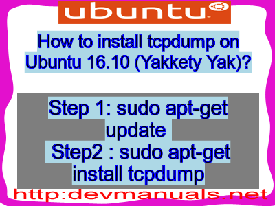 How to install tcpdump on Ubuntu 16.10 (Yakkety Yak)?