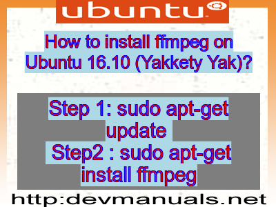 How to install ffmpeg on Ubuntu 16.10 (Yakkety Yak)?