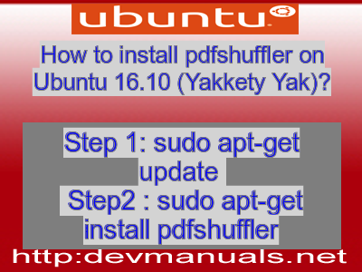 How to install pdfshuffler on Ubuntu 16.10 (Yakkety Yak)?