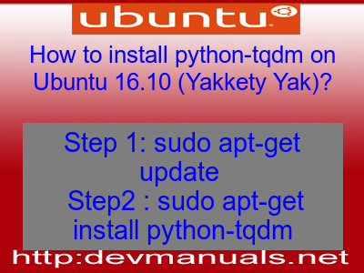 How to install python-tqdm on Ubuntu 16.10 (Yakkety Yak)?