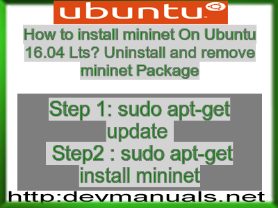 How to install mininet On Ubuntu 16.04 Lts? Uninstall and remove mininet Package
