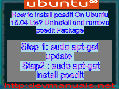 How to install poedit On Ubuntu 16.04 Lts? Uninstall and remove poedit Package