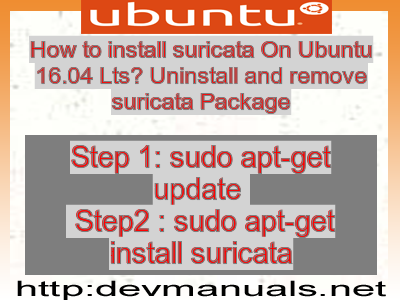 How to install suricata On Ubuntu 16.04 Lts? Uninstall and remove suricata Package