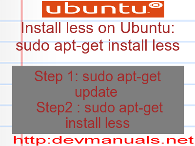 Install less on Ubuntu: sudo apt-get install less