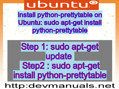 Install python-prettytable on Ubuntu: sudo apt-get install python-prettytable