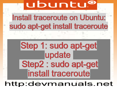 Install traceroute on Ubuntu: sudo apt-get install traceroute
